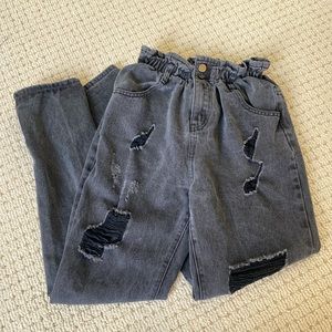princess polly black paper bag denim jeans